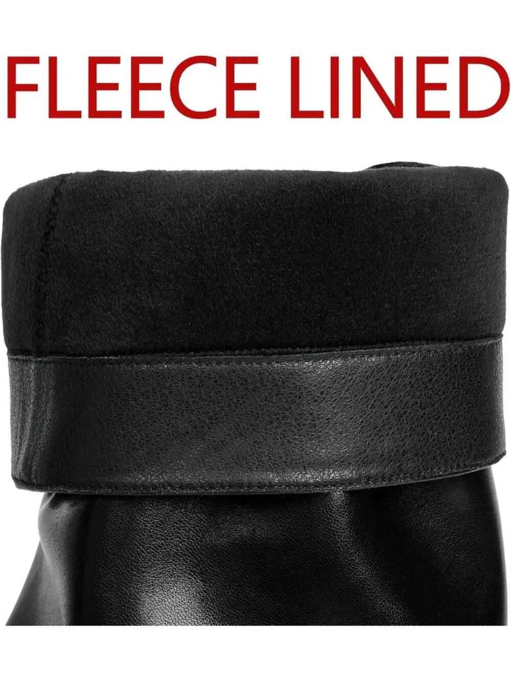 Women's Black Slouchy 1 Pointed Toe Chunky Heel Faux Leather Over The Knee Boots